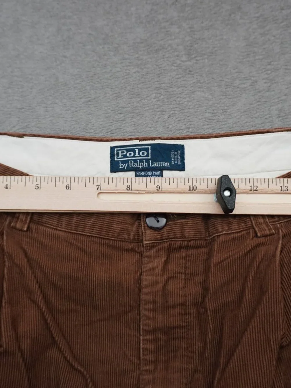 Vtg 90s Polo Ralph Lauren Hammond Corduroy Pants Pleated Cuffed Brown Mens 34x27